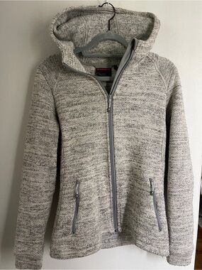 Mammut Women's Grey Marled Full-Zip Hooded Sweatshirt